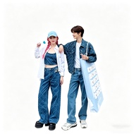 A alo Home 26 • Ladies Full Printed Frayed Old Flower Straight Jeans Trousers