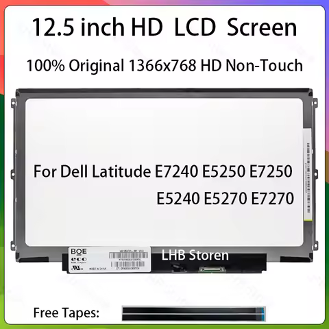 12.5" Laptop LCD Screen HB125WX1-100 201 B125XTN02.0 for Dell Latitude E7240 E5250 E7250 E5240 E5270