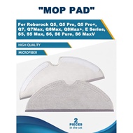 2 Pack Microfiber Mop Cloths for roborock Q 5, Q5 Pro, Q5 Pro+, Q7, Q7Max, Q8Max, Q8Max+, E Series, 