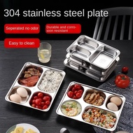 304 Stainless Steel Partitioned Dinner Plate Lunch And Dinner Tray Divided Plates Dinnerware Plates