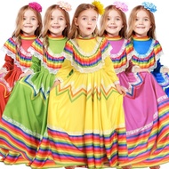 United Nations Mexico Girl Costume UN Dress for Kids Girls Mexican Traditional Dress Halloween Cospl