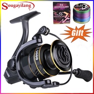 Sougayilang Fishing Reel Spinning Fishing Reel Gear Ratio 5.0:1 Adjustable Handle 14+1 Bearings High