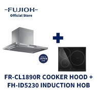 FUJIOH FR-CL1890R Made-in-Japan OIL SMASHER Cooker Hood (Recycling) + FH-ID5230 Induction Hob with 3 Zones