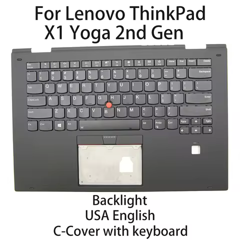 New For Lenovo ThinkPad X1 Yoga 2nd Gen Laptop C-Cover with keyboard USA English Backlight FRU:01HY8