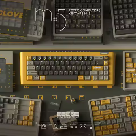 GLOVE x Domikey Retro Computers M-5 Keycaps Set Cherry Profile PBT Double-shot Keycap Screen Printin