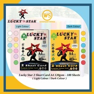 Lucky Star A4 Paper 120gsm / Lucky Star Paper 2 sheet card 120gsm A4 Colour Paper - 100 Sheets