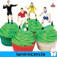 LUMINISCENCIA Set of 9 Soccer Toppers Funny 9 Soccer Players Cake Toppers Cupcakes