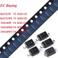 100pcs/lot 1N4148W T4 BAV21W T3 SOD-123 1N4148WS BAV21WS SOD-323 1N4148WT SOD-523 1N4148 BAV21 BAV21
