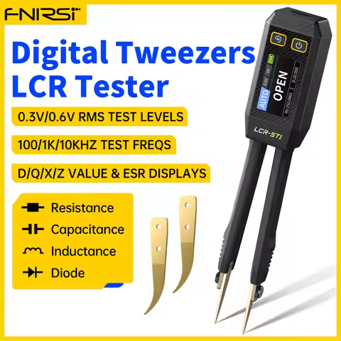 FNIRSI LCR-ST1 Mini Smart Tweezer LCR SMD ESR Tester Resistance Capacitance Inductance Continuity Di