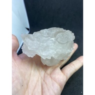 D1973 Natural Crystal Raw Ore/White Carving Three-Dimensional Dragon Turtle Size About Length 89.4 W