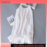 Summer Sling Pajamas Set Small Cherry Crepe Gauze Sling Short Sling Crepe Double-Layer Gauze Cotton 