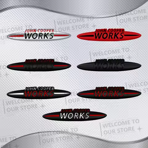 Mini Cooper JCW Sticker Car Sticker John Cooper Works Grille 3D Metal Logo Badge Decal Rear Trunk Em
