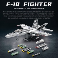 Custom F-18 Air-Force Military Airplane Apostrophe Aircraft Bricks Fighter Jet Building Block Model 