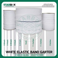 Starbox White Elastic Band Garter (Sold Per Yard)
