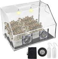 Mushroom Grow Tent Kit, 90×60×60CM Mushroom Planting BagTent, Mushroom Growing Container with 2 Sprayer &amp; Thermometer, Fume Hood Propagation Stations Grow, for Indoor spaces, Balcony