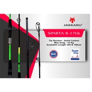 JAKKARU SPARTA 602 SPINNING FISHING ROD| 8 - 17 lb | 180 CM SIC TORZITE SOLID CARBONRing WITH 15 KG 
