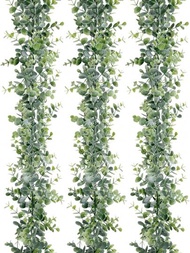 1/2 Piezas, 70in / 5.8ft, Guirnalda De Flores De Eucalipto Artificial, Guirnalda De Vid De Follaje Verde De Plástico, Falsa Hiedra Protegida Contra Rayos Uv, Para Fondo De Boda, Decoración De Pared, Decoraciones De Fiesta De Pascua Y Día De San Patricio