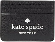 Kate Spade Small Slim Card Holder Case Wallet Black Silver Glitter, Silver, Small, Card Case Wallet