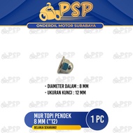 Mur Topi Pendek 8mm K12 (Harga Per 1 PC) - Mor Mur Ring Baut Baud Flange Fleng Pleng Topi Cap Pendek