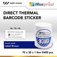 Direct Thermal Sticker Label 70 x 30 mm Blueprint Label Barcode 70x30