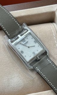 Hermes Cape cod Large 37mm 大象灰錶帶女裝鑽石手錶