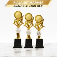 3 PCS MT Marble Onyx Round Trophy Set for 1st-2nd-3rd Place Competition