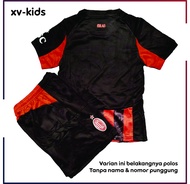 Jersey Kids M1L4N0 Merah Hitam 2025-2026 Bisa Custom Nameset Nama Nomor Punggung Setelan Seragam Kao