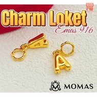 MOMAS Masdora Charm Bajet Charm Huruf Emas 916 Beads Alphabets 3D Masdora Charm Huruf Emas 916 Charm