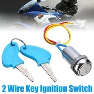 Ketibaan baru 1 Set 2 Wire Key pencucuhan Switch Lock motosikal Go Kart Scooter Bike Switch untuk sistem elektrik motosikal