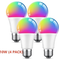 4PCS XIAO MI หลอดไฟ LED WiFi Smart LED Bulb Dimmable Lamp หลอดไฟอัจฉริยะ ปรับได้ 9W/10WRGB C+W Smart