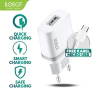 Original ROBOT RT-K7 Fast Charging Charger Support Oppo Vivo Xiaomi Realme Infinix IOS Samsung 1 YEA