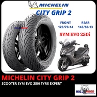 TAYAR SCOOTER SYM EVO 250i MICHELIN CITY GRIP 2 SCOOTER TYRE EXPERT FRONT 120.70.14 REAR 140.60.13 K