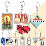 Classic Dubai City Travel Keychains Dxb Airport Tickets Key Chain Ring for Bag Hero Pendant Keyring 