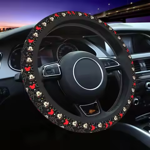Mickey Mouse Head Car Steering Wheel Cover 37-38 Non-slip Colorful Car-styling Car Accessories