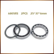 ☮2pcs 6805rs bearing steel ball bearing 6805n rs 25*37*6mm bicycle 6805N-2RS 6805n 2rs MR25376 2 ♥⚖