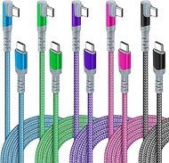 5-Pack USB C to USB C Cable 10FT Right Angle USB C Extra Long 60W/3A Type C to Type C Fast Charging Cable Cord Compatible with Samsung S22 Ultra, Google Pixel 7, iPad Pro 12.9 Air Mini MacBook Air