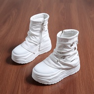 ผู้หญิง รองเท้าบูทสั้น 2024 ฤดูร้อน ใหม่ Rhinestone ด้านล่างหนา ข้อมือเสื้อ รองเท้าบูทเพิ่มความสูง M