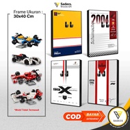 Lego F1 Series Poster Frame Size 30x40 Cm + Wallhook (Car Not Included)