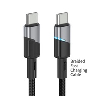 Braided Fast Charging Cable with Light Typc-C to Type-C/USB to Type-C 1m Suitable for Apple 16 All S