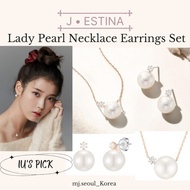 J▪︎ESTINA IU's Pick Lady Pearl Necklace Earrings Set