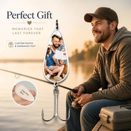 Custom Photo Fishing Hook Engravable Stainless Steel Fish Hook Personalized Father's Day Gift for Da