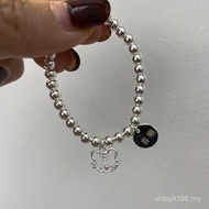 Hand Lost Round Bead Lettering One Year Old Anti-Little Tiger Gift String Pure Silver Zodiac Parent-