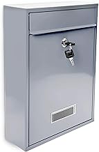 Relaxdays Mailbox/Letterbox Lockable Door, Silver