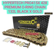 HYPERTECH PRO415X 415X 415 PREMIUM O-RING CHAIN 132L BLACK X GOLD