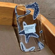 For Mi 11 Lite 5G NE Poco F5 X3 X6 Pro 4G Mi 13T 12T Pro 14 13 12 Blue Starfish Ocean Elements Clear