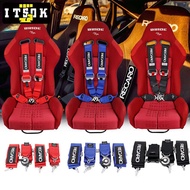 【ITSOK】RECARO Universal 4 Point 3inch Snap-on Camlock Quick Release Seat Belt JDM Racing Sport Shoulder Strap Adjustable Safety Harness