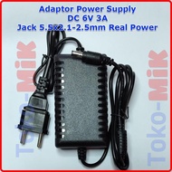 DC ADAPTOR 6V 3A POWER SUPPLY 6VDC 6 VDC 6 V 3 AMPERE 3 3000mAa