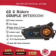 GEARELEC C2 Motorcycle Helmet Headset 2 Riders 50M Intercom Alone Listen To Music While In Intercom