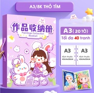 Bìa Còng File Lá A3 A4 Lưu Tranh Vẽ Cho Bé Clear Book Lưu Tài Liệu Album Đựng Tranh Vẽ Khổ A3 A4 8K 