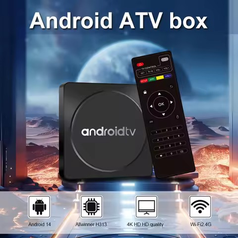Smart TV Box MX10 K1 Allwinner H313 1GB RAM 8GB eMMC Flash Android 14 Stick TV 4K Wi-Fi 2.4G / BT5.0